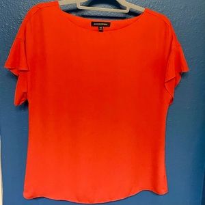 Banana Republic bright coral/red drop-shoulder blouse. Size XS. Loose fit. NWOT!